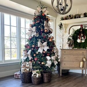 Set of (22) Copper Orange and Peach Christmas Ornaments